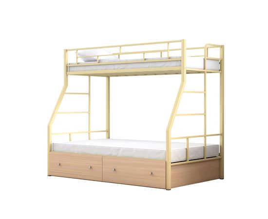 Двухъярусная металлическая кровать Раута Твист с ящиками, КОД:4s-rat/y, images №5, magsale.ru