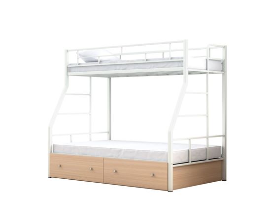 Двухъярусная металлическая кровать Раута Твист с ящиками, КОД:4s-rat/y, images №6, magsale.ru