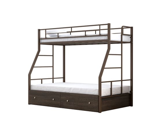 Двухъярусная металлическая кровать Раута Твист с ящиками, КОД:4s-rat/y, images №4, magsale.ru