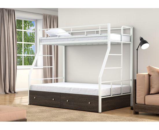 Двухъярусная металлическая кровать Раута Твист с ящиками, КОД:4s-rat/y, images №10, magsale.ru