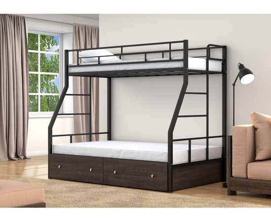 Двухъярусная металлическая кровать Раута Твист с ящиками, КОД:4s-rat/y, images №11, magsale.ru