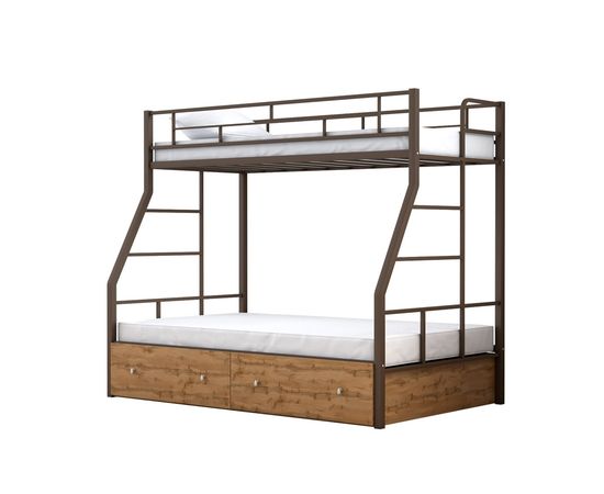 Двухъярусная металлическая кровать Раута Твист с ящиками, КОД:4s-rat/y, images №16, magsale.ru