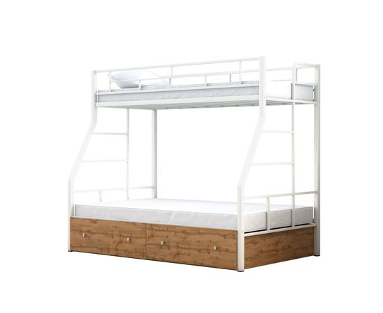 Двухъярусная металлическая кровать Раута Твист с ящиками, КОД:4s-rat/y, images №17, magsale.ru