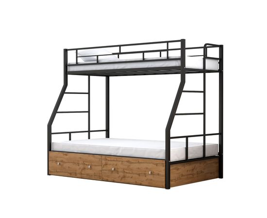 Двухъярусная металлическая кровать Раута Твист с ящиками, КОД:4s-rat/y, images №2, magsale.ru