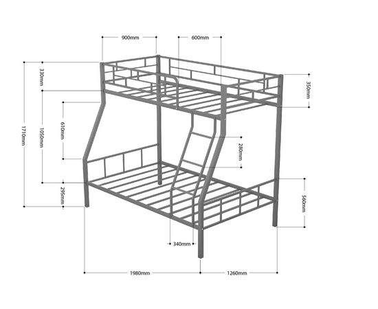 Двухъярусная металлическая кровать Раута с ящиками, КОД:4s-ra/y, images №2, magsale.ru