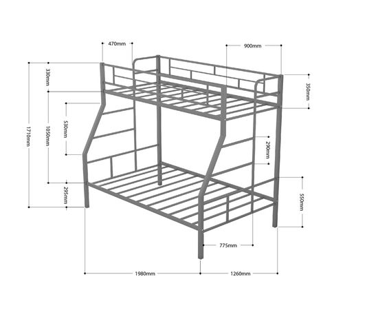 Двухъярусная металлическая кровать Раута Твист с ящиками, КОД:4s-rat/y, images №13, magsale.ru