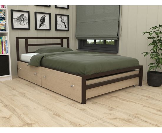 Полутороспальная металлическая кровать Титан 120, КОД:4S-TI-120, images №6, magsale.ru