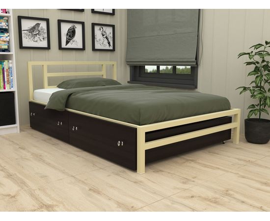 Полутороспальная металлическая кровать Титан 120, КОД:4S-TI-120, images №8, magsale.ru