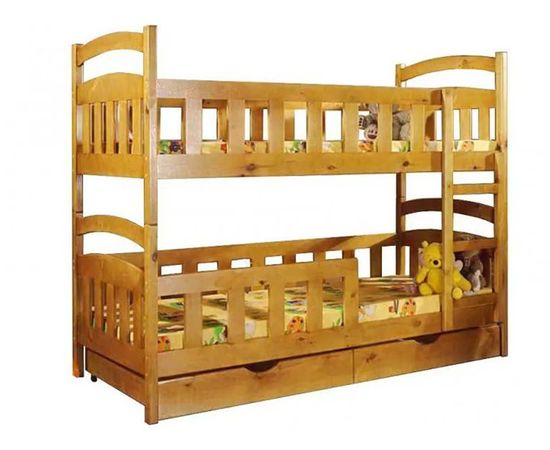 Двухъярусная кровать из массива сосны Радуга, КОД:VMK277, images №1, magsale.ru
