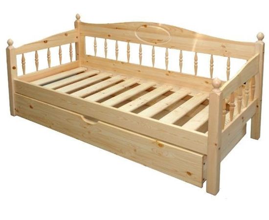 Детская кровать-тахта из сосны Уют-2 с ящиками, КОД:VMK337, images №1, magsale.ru