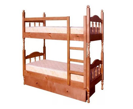 Двухъярусная кровать из массива сосны Оскар-2, КОД:VMK288, images №1, magsale.ru