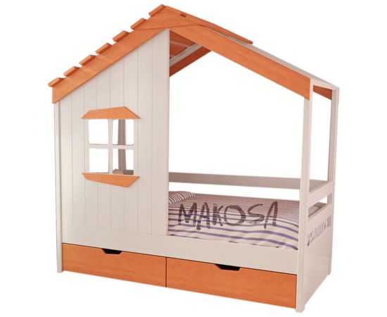 Детская кровать домик из массива №24 Марэ, КОД:MS410, images №1, magsale.ru