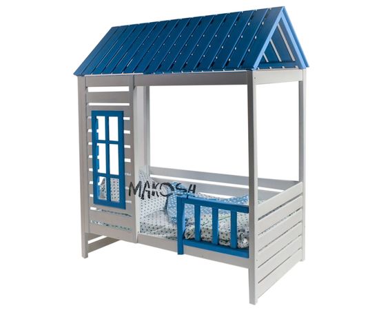 Детская кровать домик из массива №25 Бернар, КОД:MS407, images №1, magsale.ru