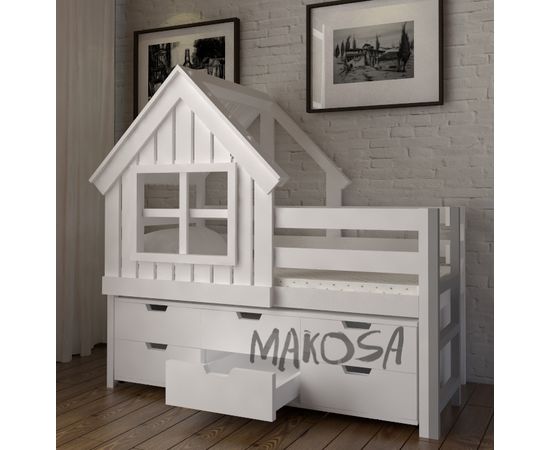 Детская кровать домик Пикси, массив дерева, КОД:MS415, images №2, magsale.ru