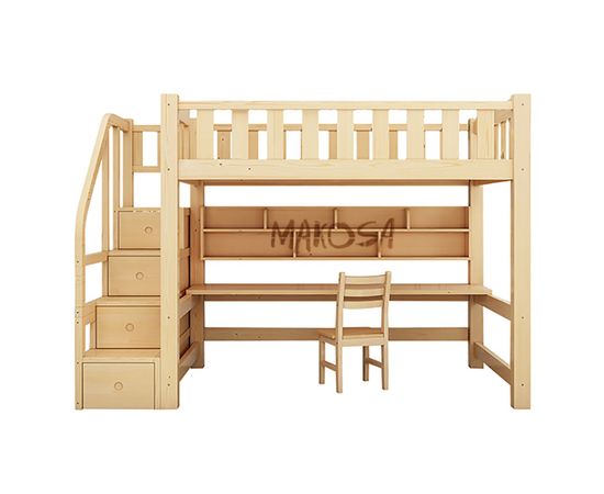 Детская кровать чердак со столом Айова-2, КОД:MS429, images №1, magsale.ru