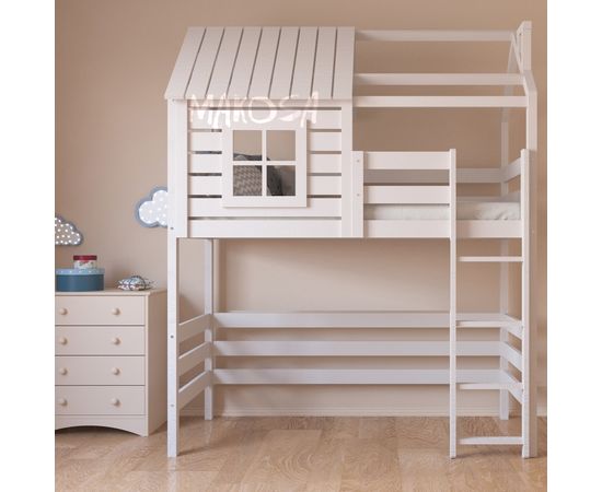 Кровать-домик чердак №42 Матисс, массив дерева, КОД:MS440, images №2, magsale.ru