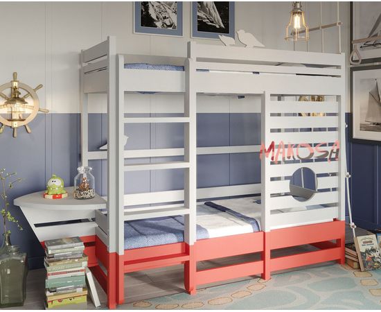 Двухъярусная кровать из массива Магеллан, КОД:MS451, images №2, magsale.ru