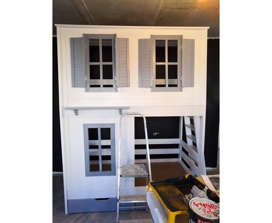 Двухъярусная кровать-домик из массива №66 Ницца, КОД:FMS450, images №5, magsale.ru