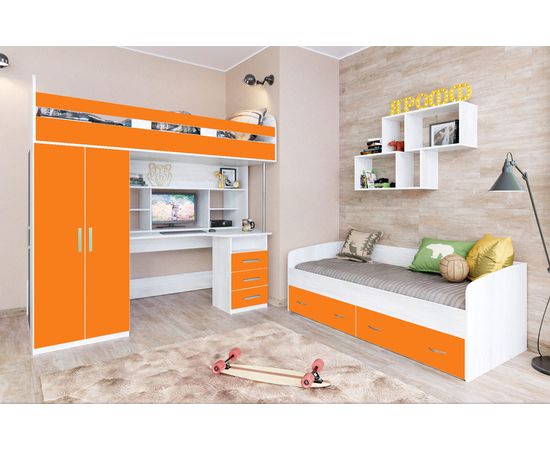 Кровать-чердак с рабочей зоной Аракс, КОД:ZFX1, images №9, magsale.ru