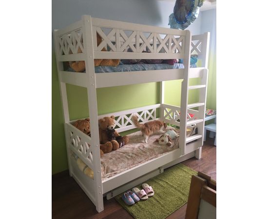 Двухъярусная кровать-диван из массива Кантри-2 (Прованс), КОД:33999, images №5, magsale.ru