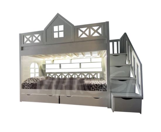 Двухъярусная кровать-домик Касабланка (массив), КОД:MS4908, images №2, magsale.ru Двухъярусная кровать-домик Касабланка (массив), КОД:MS4908, images №2, magsale.ru