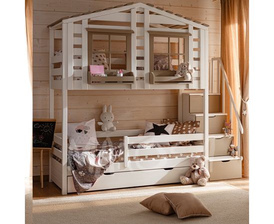 Двухъярусная кровать-домик №20 Яффи (массив), КОД:MS4909, images №2, magsale.ru