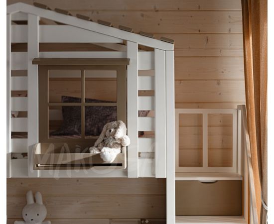 Двухъярусная кровать-домик №20 Яффи (массив), КОД:MS4909, images №3, magsale.ru