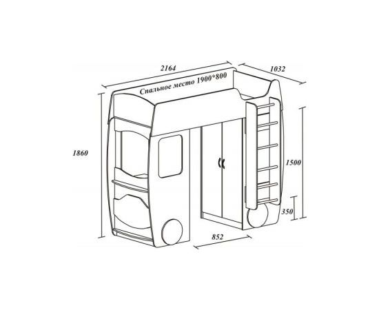 Кровать чердак Автобус, КОД:SL100, images №6, magsale.ru Кровать чердак Автобус, КОД:SL100, images №6, magsale.ru