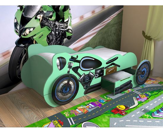 Детская кровать Мотоцикл с ящиками, КОД:SL110, images №2, magsale.ru