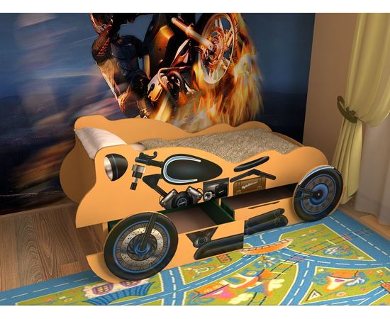 Детская кровать Мотоцикл с ящиками, КОД:SL110, images №5, magsale.ru