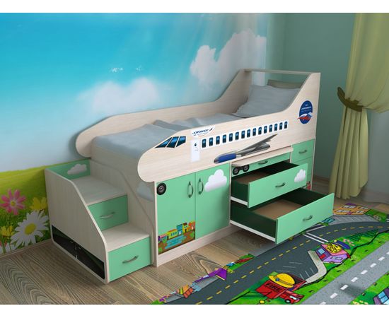 Детская кровать в виде самолета