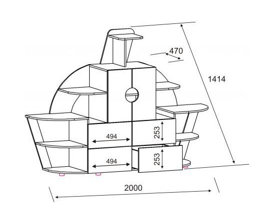 Детская стенка Ассоль, КОД:SL130, images №6, magsale.ru