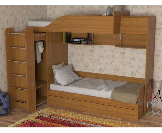 Двухъярусная кровать Дуэт-3 со шкафом, КОД:SL402, images №12, magsale.ru Двухъярусная кровать Дуэт-3 со шкафом, КОД:SL402, images №12, magsale.ru
