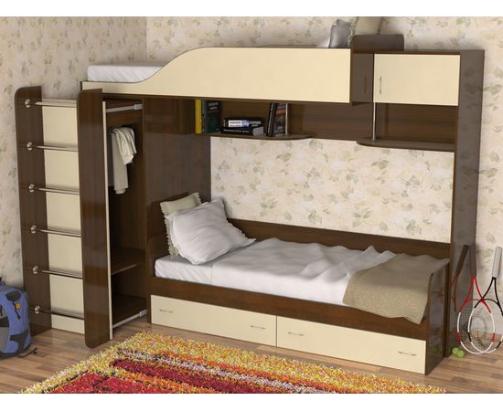 Двухъярусная кровать Дуэт-3 со шкафом, КОД:SL402, images №13, magsale.ru Двухъярусная кровать Дуэт-3 со шкафом, КОД:SL402, images №13, magsale.ru