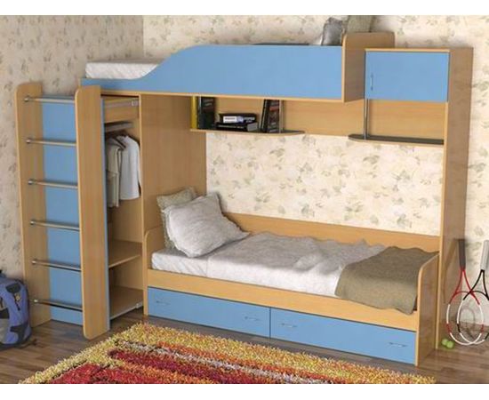 Двухъярусная кровать Дуэт-3 со шкафом, КОД:SL402, images №4, magsale.ru Двухъярусная кровать Дуэт-3 со шкафом, КОД:SL402, images №4, magsale.ru