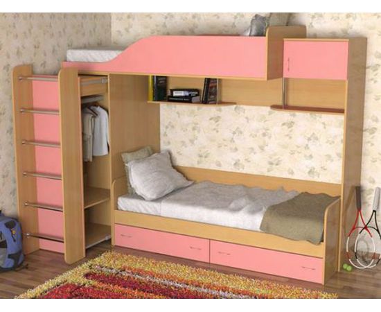 Двухъярусная кровать Дуэт-3 со шкафом, КОД:SL402, images №6, magsale.ru Двухъярусная кровать Дуэт-3 со шкафом, КОД:SL402, images №6, magsale.ru