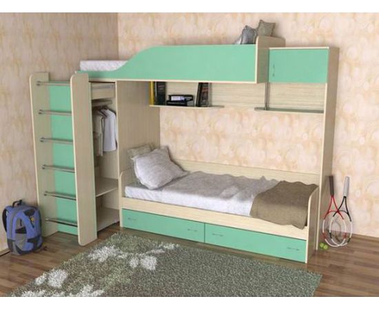 Двухъярусная кровать Дуэт-3 со шкафом, КОД:SL402, images №9, magsale.ru Двухъярусная кровать Дуэт-3 со шкафом, КОД:SL402, images №9, magsale.ru