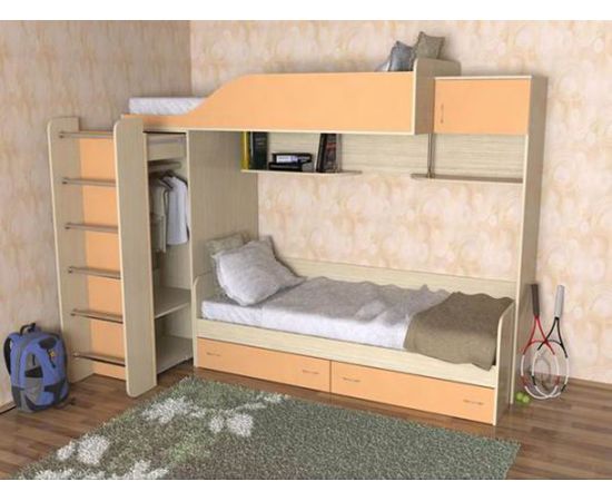Двухъярусная кровать Дуэт-3 со шкафом, КОД:SL402, images №10, magsale.ru Двухъярусная кровать Дуэт-3 со шкафом, КОД:SL402, images №10, magsale.ru