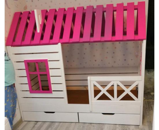 Детская кровать-домик из массива Виктория, КОД:339011, images №2, magsale.ru