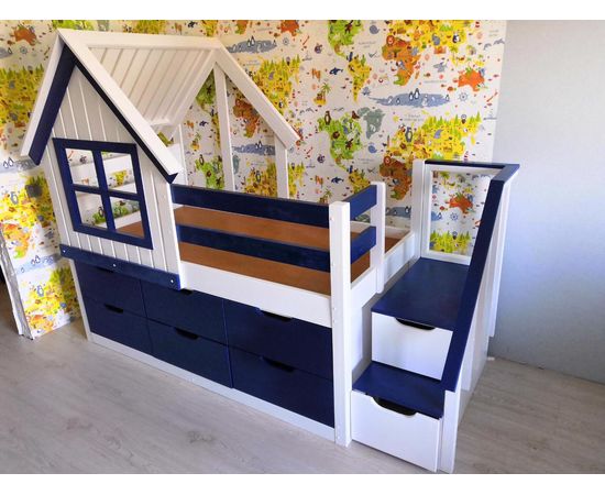 Детская кровать Домик с комодом, КОД:VTS4091, images №6, magsale.ru