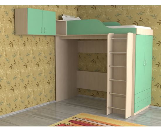 Кровать-чердак Дуэт-10 с антресолью, КОД:SL410, images №1, magsale.ru