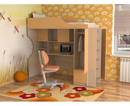 Кровать-чердак Дуэт-11 лестница хром, КОД:SL411, images №2, magsale.ru