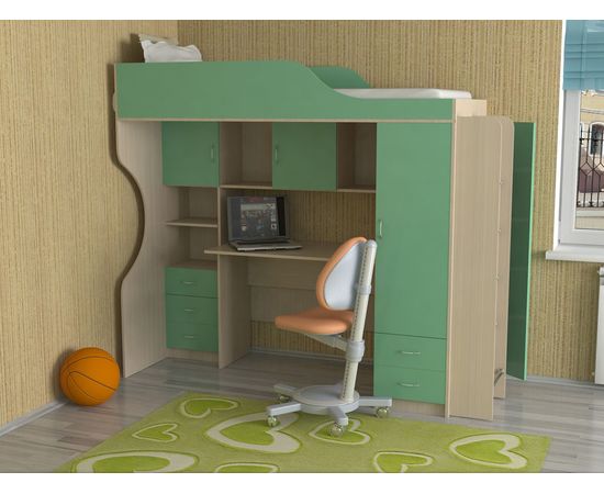 Кровать-чердак Дуэт-11 лестница хром, КОД:SL411, images №3, magsale.ru