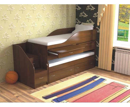 Двухъярусная раздвижная кровать со столами Дуэт-8, КОД:SL408, images №13, magsale.ru