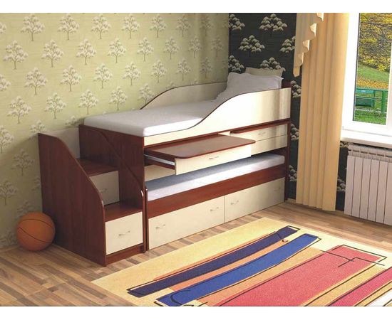 Двухъярусная раздвижная кровать со столами Дуэт-8, КОД:SL408, images №15, magsale.ru