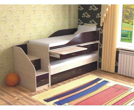 Двухъярусная раздвижная кровать со столами Дуэт-8, КОД:SL408, images №5, magsale.ru