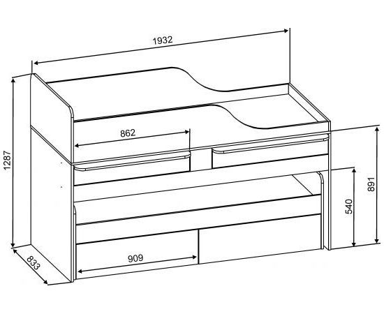 Двухъярусная раздвижная кровать со столами Дуэт-8, КОД:SL408, images №4, magsale.ru