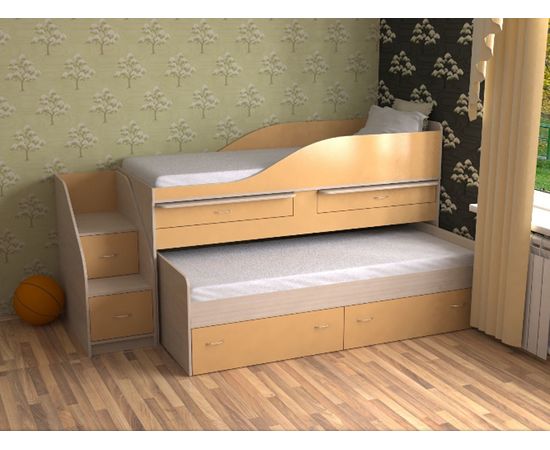 Двухъярусная раздвижная кровать со столами Дуэт-8, КОД:SL408, images №7, magsale.ru