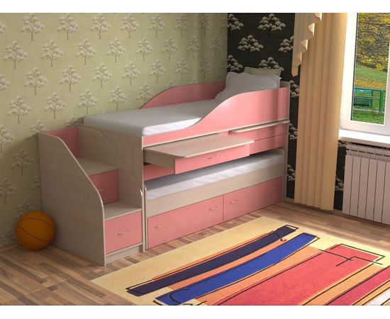 Двухъярусная раздвижная кровать со столами Дуэт-8, КОД:SL408, images №9, magsale.ru