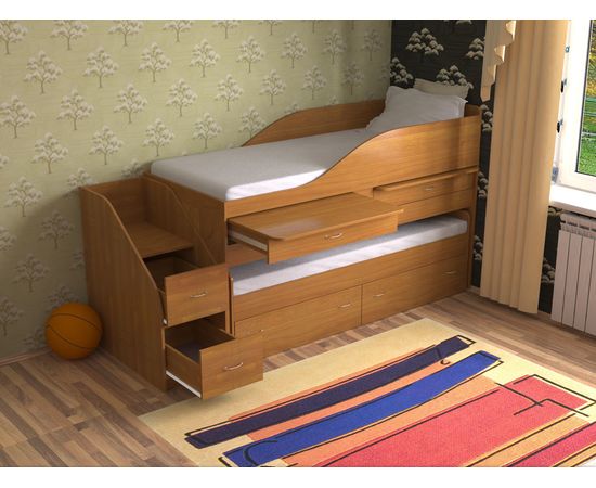Двухъярусная раздвижная кровать со столами Дуэт-8, КОД:SL408, images №11, magsale.ru